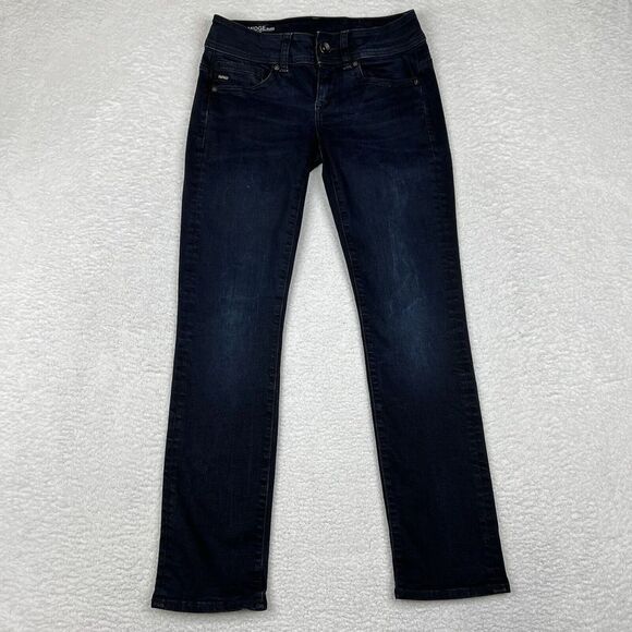 G-Star Denim - G Star Raw Jeans‎ Womens 28x30 Dark Blue Wash Midge Saddle Mid Straight Denim